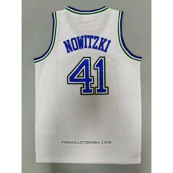 Maillot Dallas Mavericks Dirk Nowitzki NO 41 Mitchell & Ness 1998-99 Blanc
